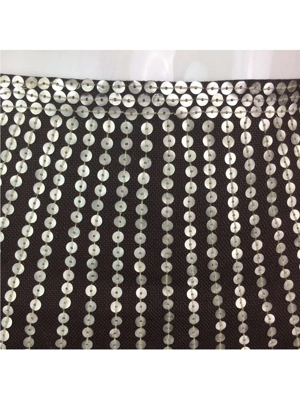 Tory Burch Women’s 0 Dark Brown Sequin Linen Pencil Straight Skirt XS